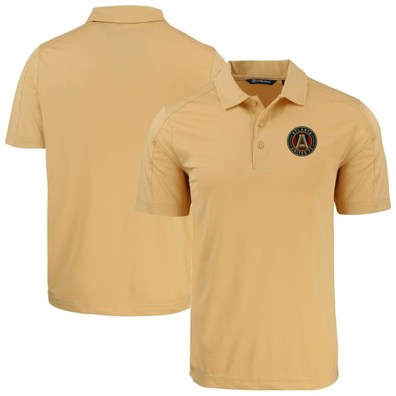 Men's-Cutter & Buck  Cream Atlanta United FC Prospect Eco Textured Stretch Recycled Polo