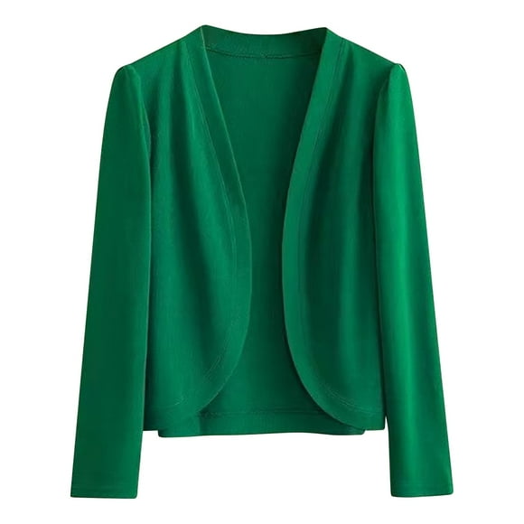 Fgnfyis Women’s Cropped Cardigan for Women V Neck Button Down Knitted Long Sleeve Ice Silk Sweater Green XXL