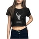 thumbnail image 1 of Camiseta estampada con cuello redondo y cuello redondo a la moda para mujer, camiseta informal de manga corta Pompotops hkajfhjk460187, 1 of 8