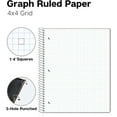 thumbnail image 2 of Graph Paper Notebook 8.5 x 11 (3-Pack Red Blue Black) Plastic Cover, 100 Sheets (200 Pages), Perforated 3-Hole Punched, 4x4 Squares, Spiral Notebook, 1/4" Grid, Divider with Pockets, 2 of 3