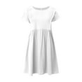 thumbnail image 6 of 2024 Women's Cotton Linen A-Line Dress - Round Neck Plus Size Loose Fit, Casual Office Summer Wear, 6 of 6