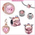 thumbnail image 2 of Flying Unicorn Pig Charm Fit Pandora Charms Classic Sparkling Herbarium Cluster Dangle brazde & brazjoya de chica regalo de Navidad de corazón rosa rubí colgante, 2 of 4
