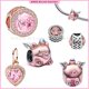 thumbnail image 2 of Flying Unicorn Pig Charm Fit Pandora Charms Classic Sparkling Herbarium Cluster Dangle brazde & brazjoya de chica regalo de Navidad de corazón rosa rubí colgante, 2 of 4