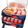 thumbnail image 5 of Baseball Double Layered Insulated Lunch Bag with Two Compartments for Cold and Hot Food Storage - Large Capacity Refrigerated Meal Bag for Hand Carry - 7.1x11.4x16.1 inches, 5 of 6