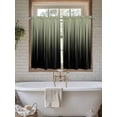 thumbnail image 4 of Sage Green Black Ombre Bathroom Window Curtain, Modern Abstract Striped Gradient Light Filtering Coffee Kitchen Curtains, Bedroom Living Room Curtains 2 Panel 84"x45", 4 of 6