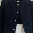 thumbnail image 5 of Black Small Fragrant Style Wool Jacket For Women Autumn Winter Advanced Sense Short Tweed Woolen Coat Temperament Outwear Tops, 5 of 6
