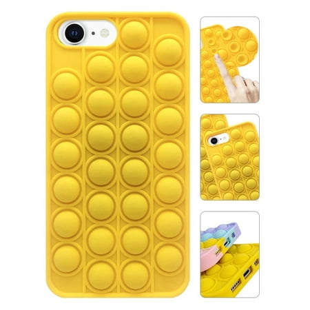 Press bubble sense mobile phone case for iPhone 6/7/8G(4.7'')-Yellow