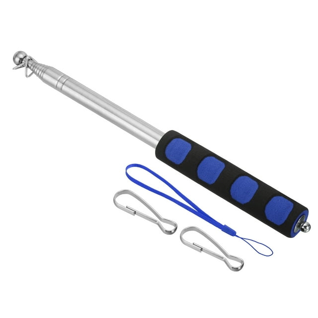 Unique Bargains 1.6M/5.2ft Telescopic Handheld Flagpoles,1Set Pointer Stick w Sponge Handle Blue