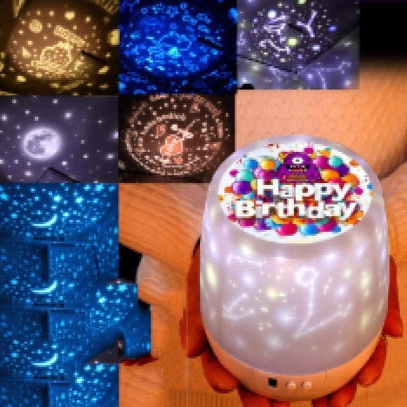 LINLIN Christmas Projector Lamp, Universe Projector Lamp, Intelligent Rotating LED Night Light USB Support with 3 Modes and 5 Sets of Film Changeable Patterns for Children Bedroom