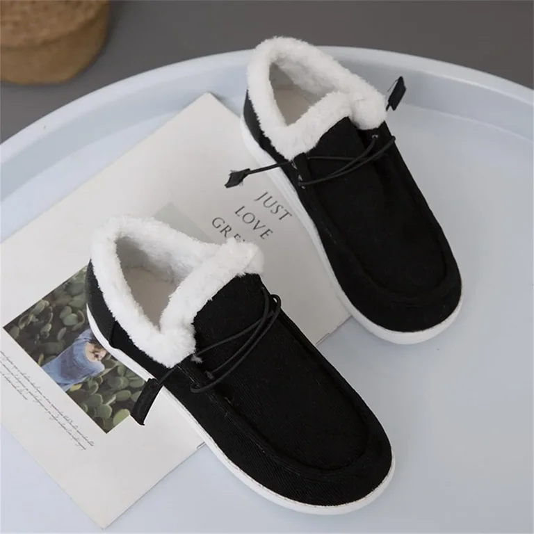 Winter Shoes Women Fleece Lined Low-Top Slip Ons Comfortable  display picture 3