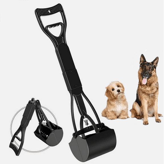 Durable Dog Pooper Scooper with Non-Breakable Handle – Waste Cleanup Tool for Pets. (Black)