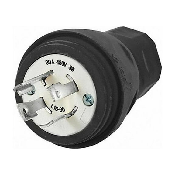 Hubbell Wiring Device-Kellems WT LckPlg,Strt;30 A;Blk,Elastmr,4Blds HBL28W76BK