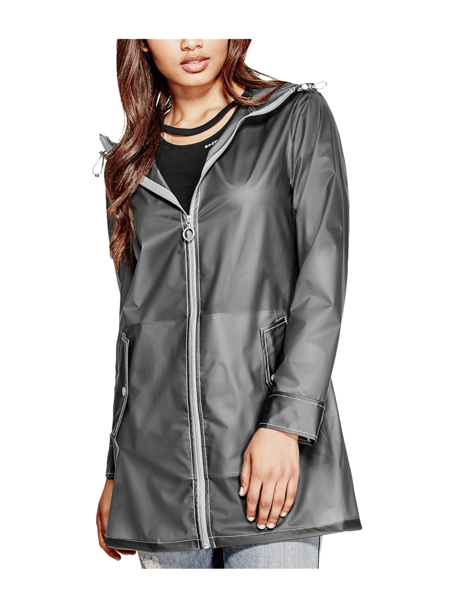 GUESS Womens Carrie Raincoat hthrltgry XS Walmart Canada