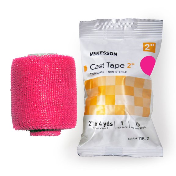 McKesson Cast Tape, Water-Activated Resin Casting Tape - Pink, 2 in x 12 ft, 1 Count, 10 Packs, 10 Total