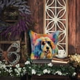 thumbnail image 3 of Afghan Hound Hippie Dawg Fabric Decorative Pillow 14 in x 14 in, 3 of 4