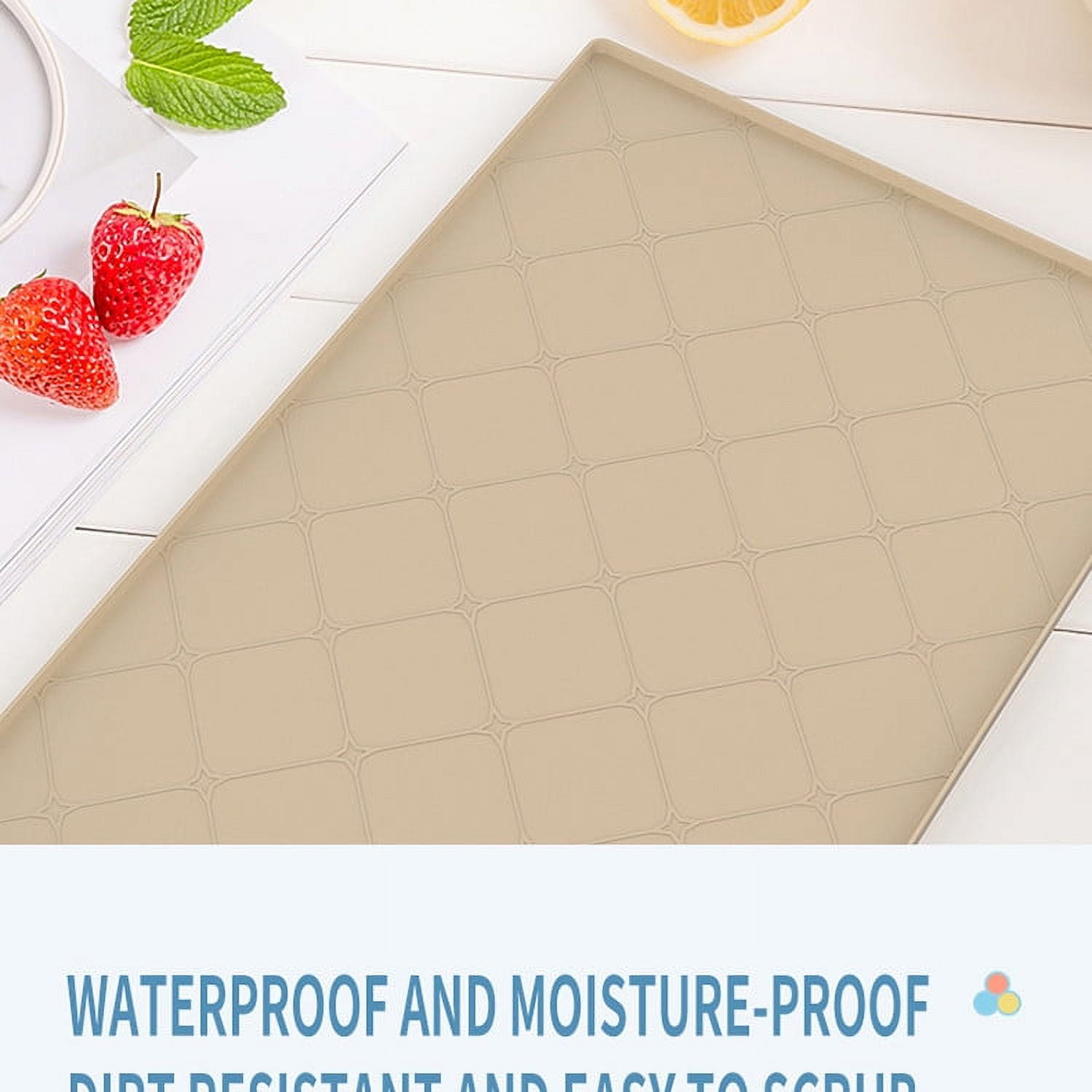 Ikohbadg Under Sink Mat for 36" Cabinets, Leak Proof Drainage and Thermal Insulation Mat, Slip Resistant, Easy to Clean Storage Tray for Kitchen and Bathroom Cabinets