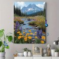 thumbnail image 4 of Qisvanset Framed Canvas Wall Art 12x16 Inch Snowy Peak Mountain Lake Wildflower Scenic Art, 4 of 5