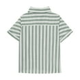 thumbnail image 5 of Coerni Girls Striped Shirts Short Sleeve Summer Kids Cotton Linen Shirt Aesthetic Button Down Loose Tops Lapel Fashion, 5 of 7