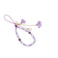 thumbnail image 1 of Inteprter Correas para teléfono móvil, cordón de flores de cristal, correa de llavero con cuentas a la moda, de cuerda colgante, adornos para Electrónica Violeta, 1 of 6