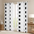 thumbnail image 2 of Homewish Female Men Adults Geometric Plaid Curtains Pack of 2 (42x84 Each),Black White Grey Curtains Blackout,Minimalist Grid Checkered Bedroom Curtains,Luxury Bedroom Decor, 2 of 6