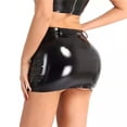 thumbnail image 2 of Women Sexy Leather Skirt, Glossy PVC Leather, Sexy Zipper Open Crotch, Shiny Latex Bag Hip Skirt for Sex, 2 of 9
