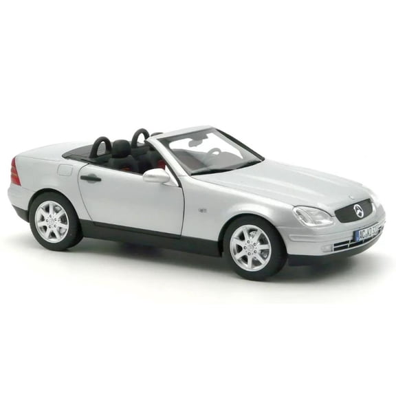 1996 Mercedes-Benz SLK Convertible Brilliant Silver Metallic 1/18 Diecast Model Car by Norev