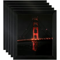 ArtToFrames 7" x 37" Black Steel Picture Frame, 7x37 inch Black MDF Poster Frame (WOM-4639), 5 Pack
