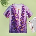 thumbnail image 5 of Lavender Women T-Shirt Classic O Neck T-Shirts Short-Sleeve Trendy Animal Print Design Tshirt Casual Clothing, 5 of 5