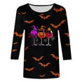 thumbnail image 5 of zaveiop Halloween Shirts for Women 2025 3/4 Length Graphic Sweatshirts 3/4 Length Sleeve Tunic Tops Halloween Gifts Blouse (Purple, XXL), 5 of 6