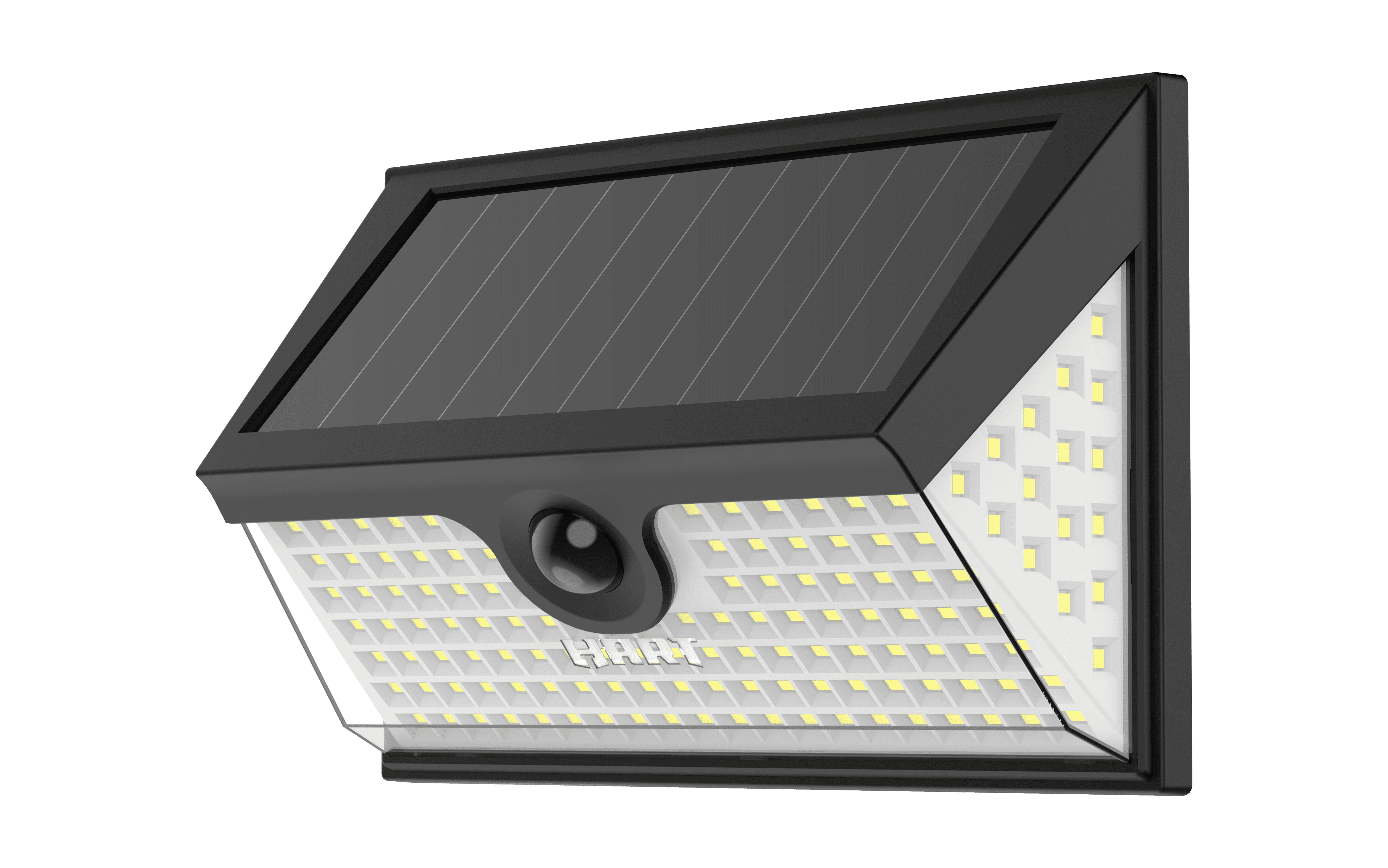 HART Solar LED Pathway and Security Light, Dusk to Dawn, Black, One Piece Design, 2000 Lumens