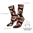 thumbnail image 6 of Honeii Brown Football On Black Print Adult Socks,Crew Socks,Casual Calf Socks,Daily Wear Socks for Men & Women, Perfect for Sports, Casual and Everyday Use, 6 of 6