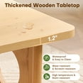 thumbnail image 4 of 47" Farmhouse Coffee Table with Solid Pine Legs Wooden Center Table for Living Room Rectangle Rustic Table Multi-Functional Coffee Table Natural, 4 of 12