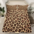 thumbnail image 2 of Manfei Brown Cheetah Print Full Size Sheets, Bohemian Damask Bed Sheets, Chic Leopard Print Sheet Sets, Breathable Home Decor4 Pieces, 2 of 7