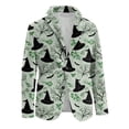 thumbnail image 4 of Domuza Halloween Blazer for Men Casual Regular Fit Corduroy Suit Jackets with Pockets One Buttons Sport Coat Outfits for Men Mint Green 2XL, 4 of 6
