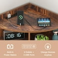 thumbnail image 5 of VECELO Corner Cabinet Storage with USB Ports and Outlets, Wooden Cubby Bookshelf for Small Space, Adjustable Shelves Corner Cube Toy Storage for Playroom, Bedroom, Living Room, Brown, 5 of 12