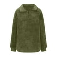 thumbnail image 4 of Fleece Jacket Cozy Soft Winter Stand Collar Pullover Casual Outerwear For Fall And Cold Weather ComfortArmy GreenL, 4 of 5