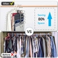 thumbnail image 2 of Perchas mágicas para pantalones que ahorran espacio, paquete de 2 para armario, múltiples capas, usos multifuncionales, organizador para pantalones, bufandas, holguras (paquete de 2 con 10 clips de me, 2 of 5