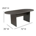 thumbnail image 5 of Flash Furniture Jones 6' Oval Multipurpose Conference Table, Rustic Gray, 5 of 15