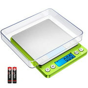 Nutrition Digital Kitchen Scale, 500g-0.01g Mini Pocket Jewelry Scale, Cooking Food Scale with Backlit LCD Display, 2 Trays, 6 Units, Auto Off, Tare, Stainless Steel (Battery Included)