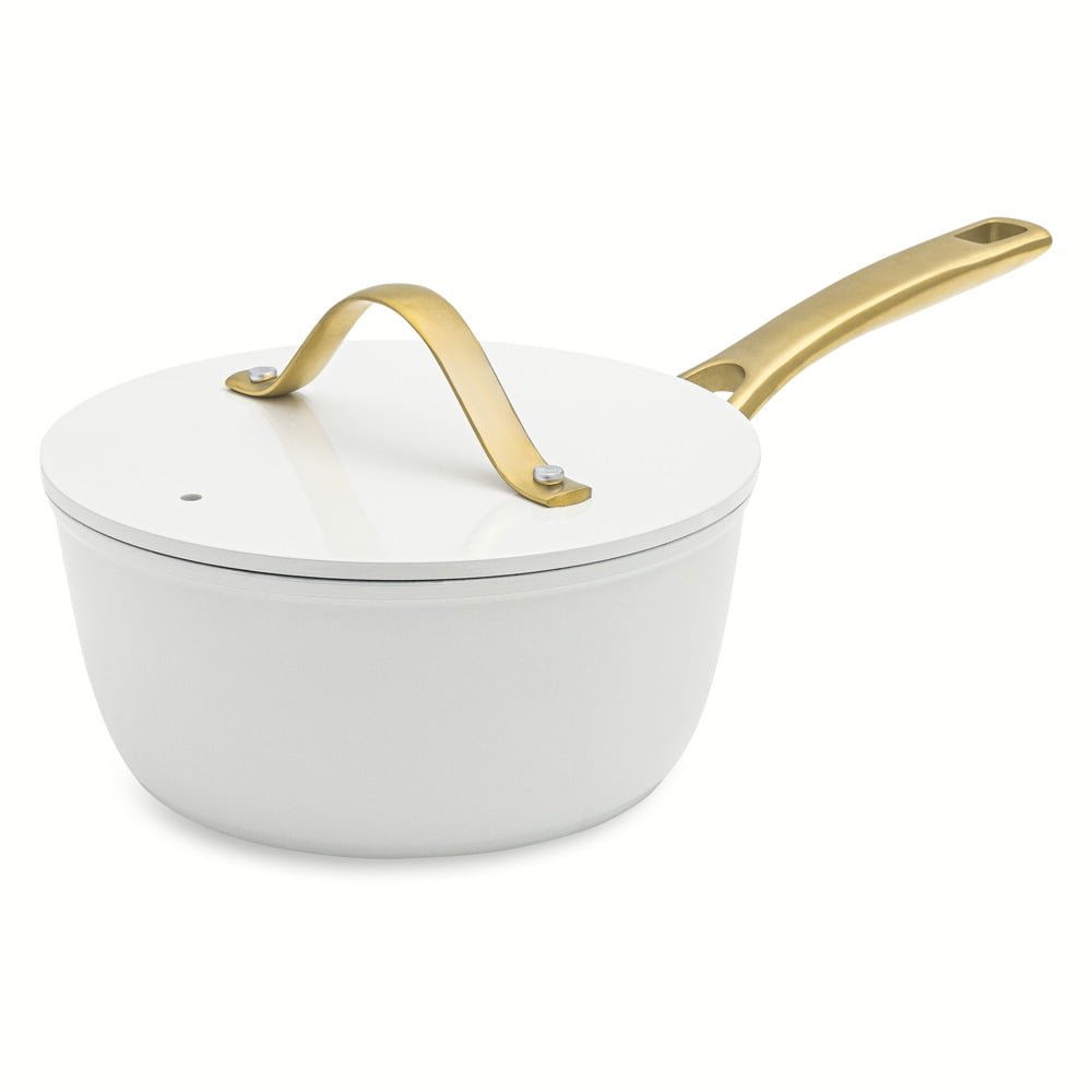 Thyme and Table 12 Piece Nonstick Aluminum Cookware Set, Pots and Pans Set - White