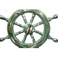 thumbnail image 4 of Nagina International 16" Antique Premium Pine Nautical Ship Wheel with Shades of White and Green | Nautical Home Decor & Gifts, 4 of 6