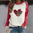 thumbnail image 4 of Prime Same Day Delivery Items Women Casual Raglan Long Sleeve Valentine Printing Shirt Pullover Tops Blouse, 4 of 5