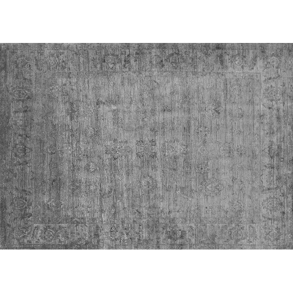 Ahgly Company Indoor Rectangle Oriental Gray Industrial Area Rugs, 8' x 10'