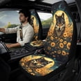 thumbnail image 2 of Xixirimido Car Seat Covers Front Seats Only with Belt Covers Armrest Box Cover 5Pcs Set for SUV Sedan Van Truck PU Leather Seat Protector Automotive Accessories, Wolf Sunflower Moon Starry Night, 2 of 8