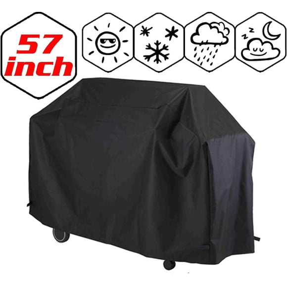 Garden BBQ Cover Barbecue Protector Outdoor Burner Grill Dust Rain Cover Heavy Duty, Waterproof, UV Repellent, Elastic Hem Cord, Weather Protective for Gas Electric Charcoal Grill /57"