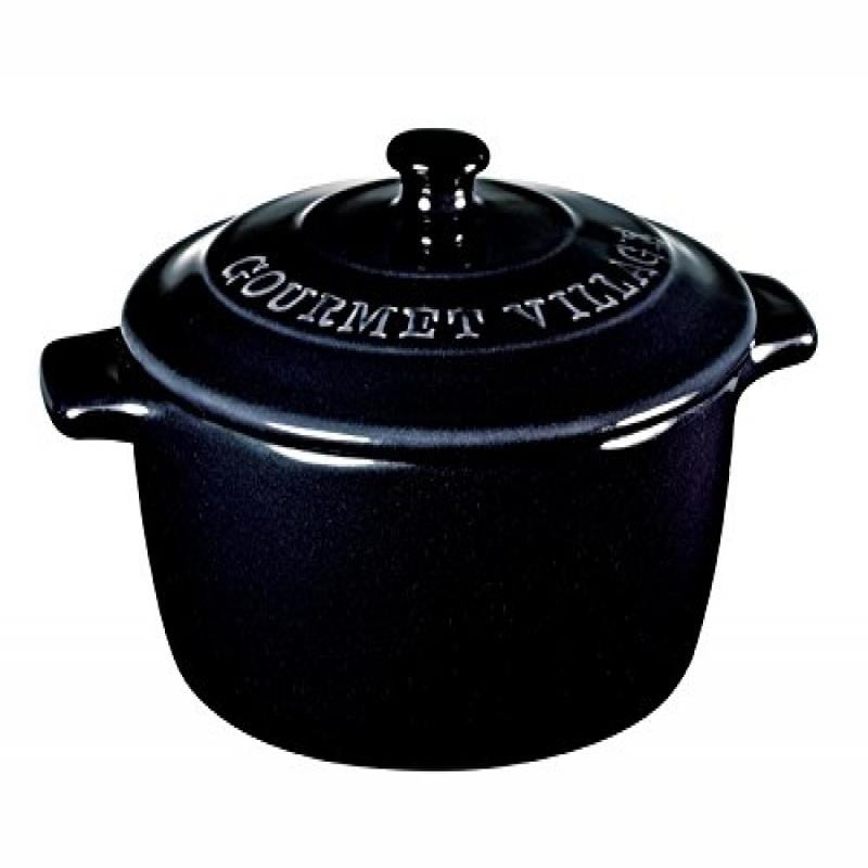 Gourmet Du Village Brie & Camembert Cheese Baker & Server Black