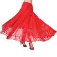 thumbnail image 4 of Elegante de baile de salón - Lentejuelas larga de fiesta de baile latino rojo Zulema vestido de la falda de la danza de salón, 4 of 8