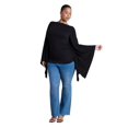 thumbnail image 4 of ELOQUII Women's Plus Size Dramatic Sleeve Shirred Top, 4 of 4