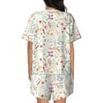 thumbnail image 3 of Lsque Wildflower Watercolor 4 Women's Short-Sleeved Pajama Set - 2 Piece Soft and Lightweight Sleepwear Set-Large, 3 of 9