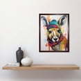 thumbnail image 2 of Kangaroo Wearing Colourful Winter Hat and Scarf Art Print Framed Poster Wall Decor 12x16 inch, 2 of 5
